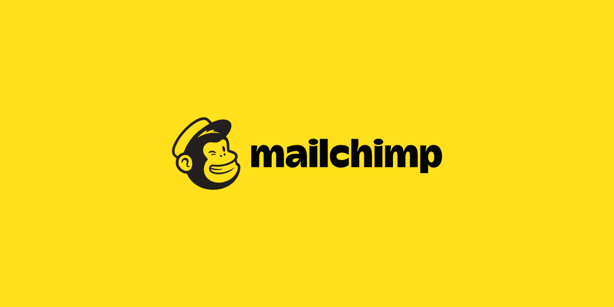 Mailchimp logo on a yellow background.